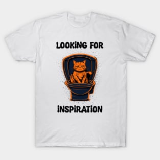 Orange cat looking for inspiration T-Shirt